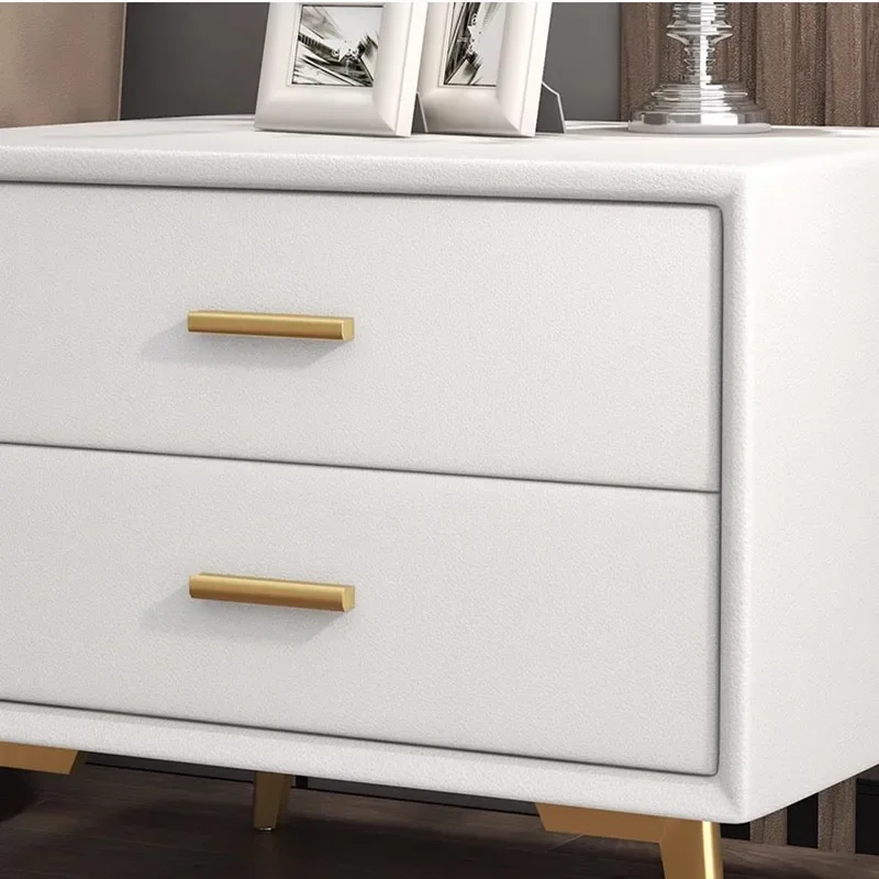 Aesthetic White Nightstand Bedside Storage Cabinet Luxury Minimalist Nightstands Organizer Wooden Tables De Nuit Home Furniture