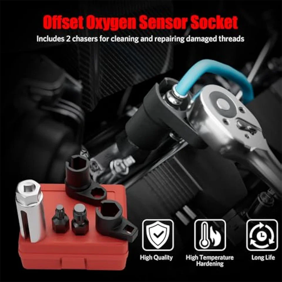 (Special Discount) Oxygen Sensor Wrench Kit Automotive O2 Sleeve Removal Installation Tool Bias Vacuum Sensor Sleeve Thread Tool