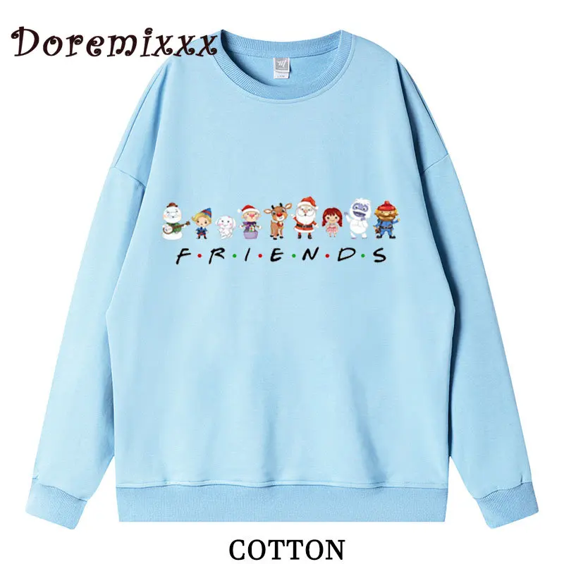 Felpa oversize allentata da donna Rudolph felpe con cappuccio con naso rosso cotone manica lunga pullover Casual femminili vestiti Kawaii di natale