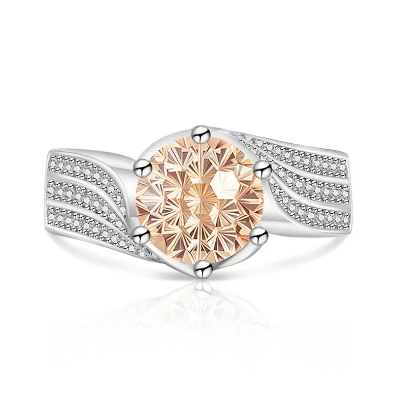 Im Jahr 2026 erscheint der klassische 925 Silber 'Drei Leben, Drei Lieben' Ring mit wunderschönem Schnitt. Der Bezaubernde Papara Diamant Damenstil – Detail 13