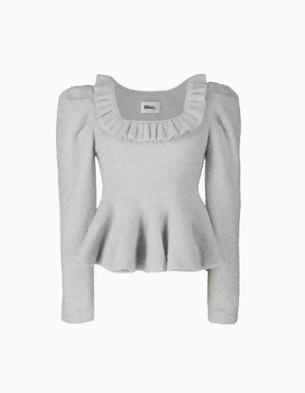 

Shiny Slim Fit Knitwear Women's Base Layer Top with Lace Hemline Commute Style Long Sleeve Short Length Warmth Heating