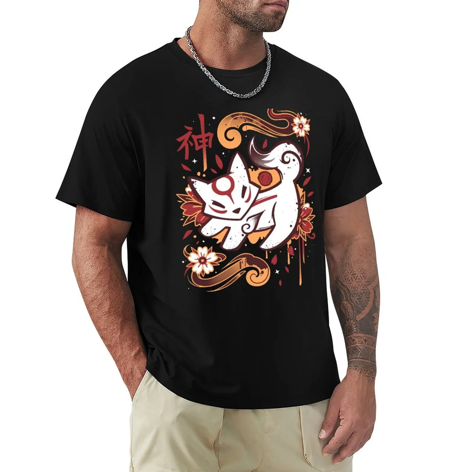 

Floral Wolf Spirit - Geek Gamer T-Shirt Plus Size Summer Casual T-Shirt
