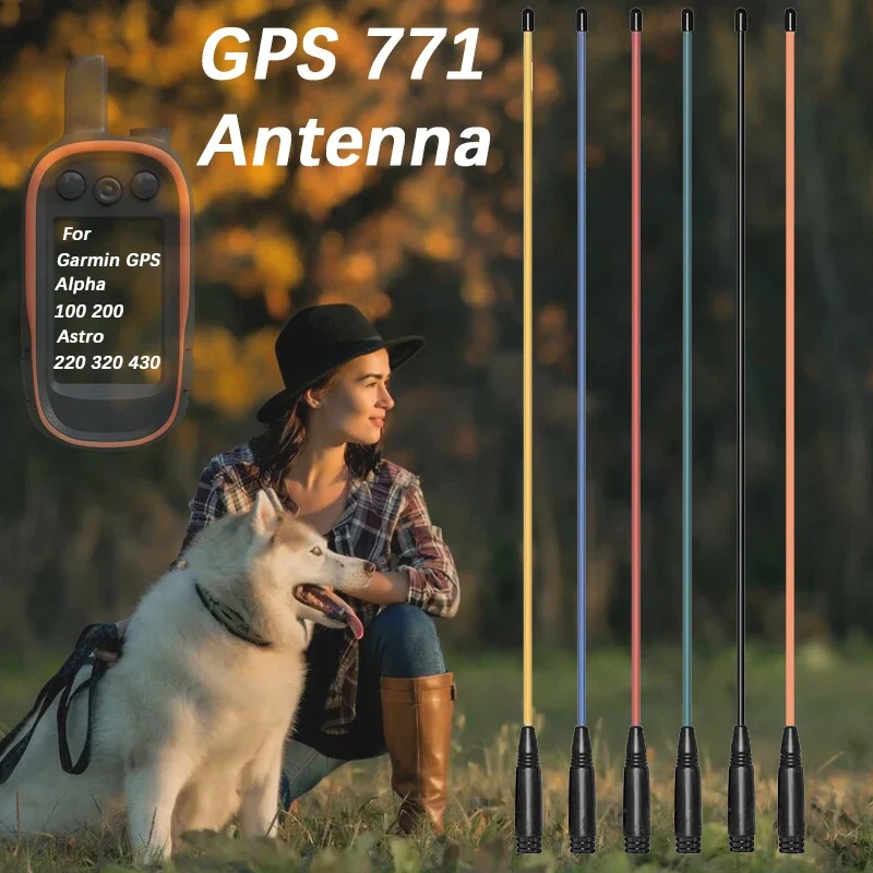 GPS 771 Antenna Garmin GPS Alpha SMA-Male Multi-Color Whip Flexible Aerial 15.15Inch for GPS Alpha 100 200 Astro 220 320 430