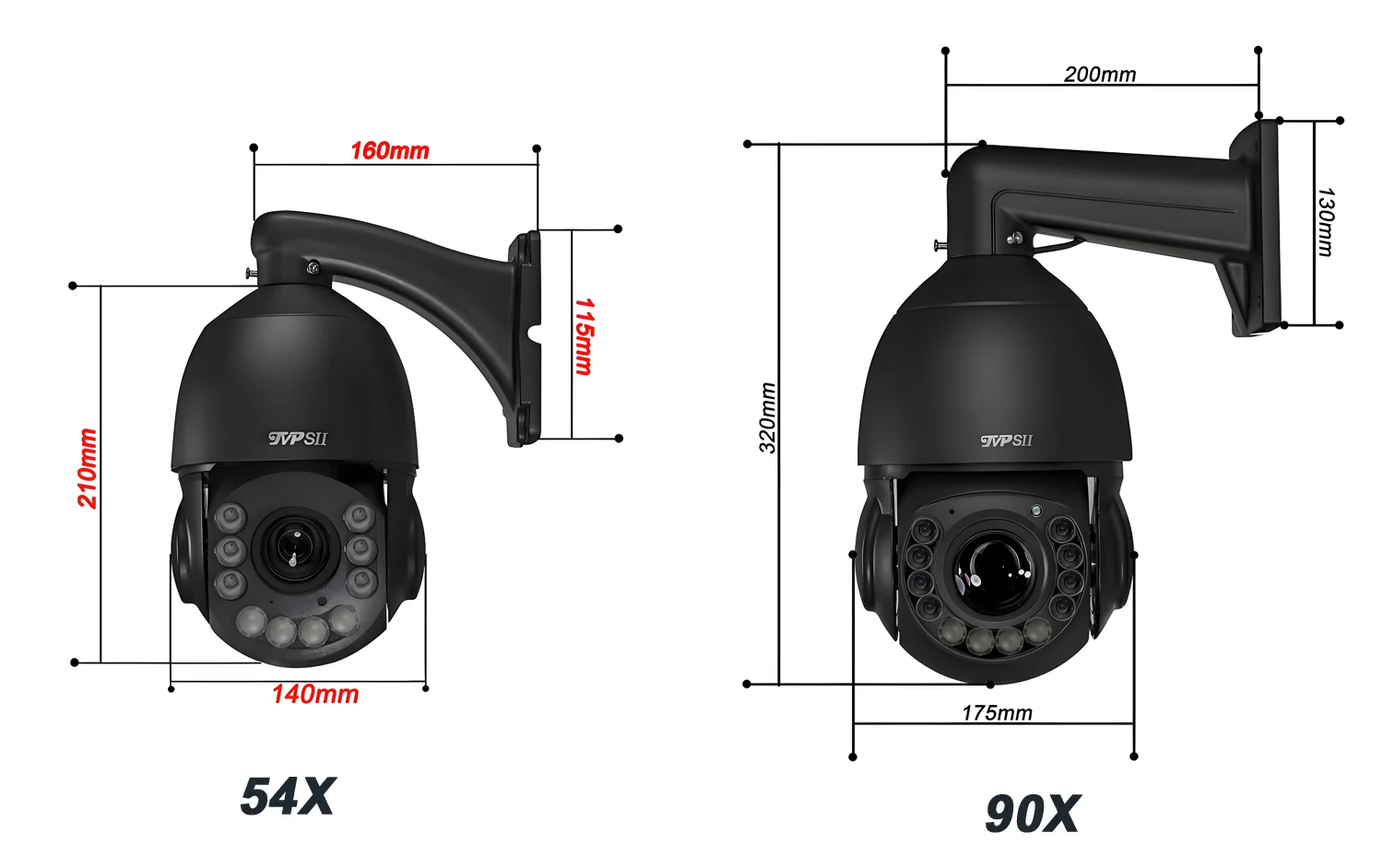 Laser Infrared Metal Auto Tracking Cruise 30fps 8MP 4K 90X 54X Optical Zoom 360° Audio Surveillance Speed PTZ Dome IP Camera