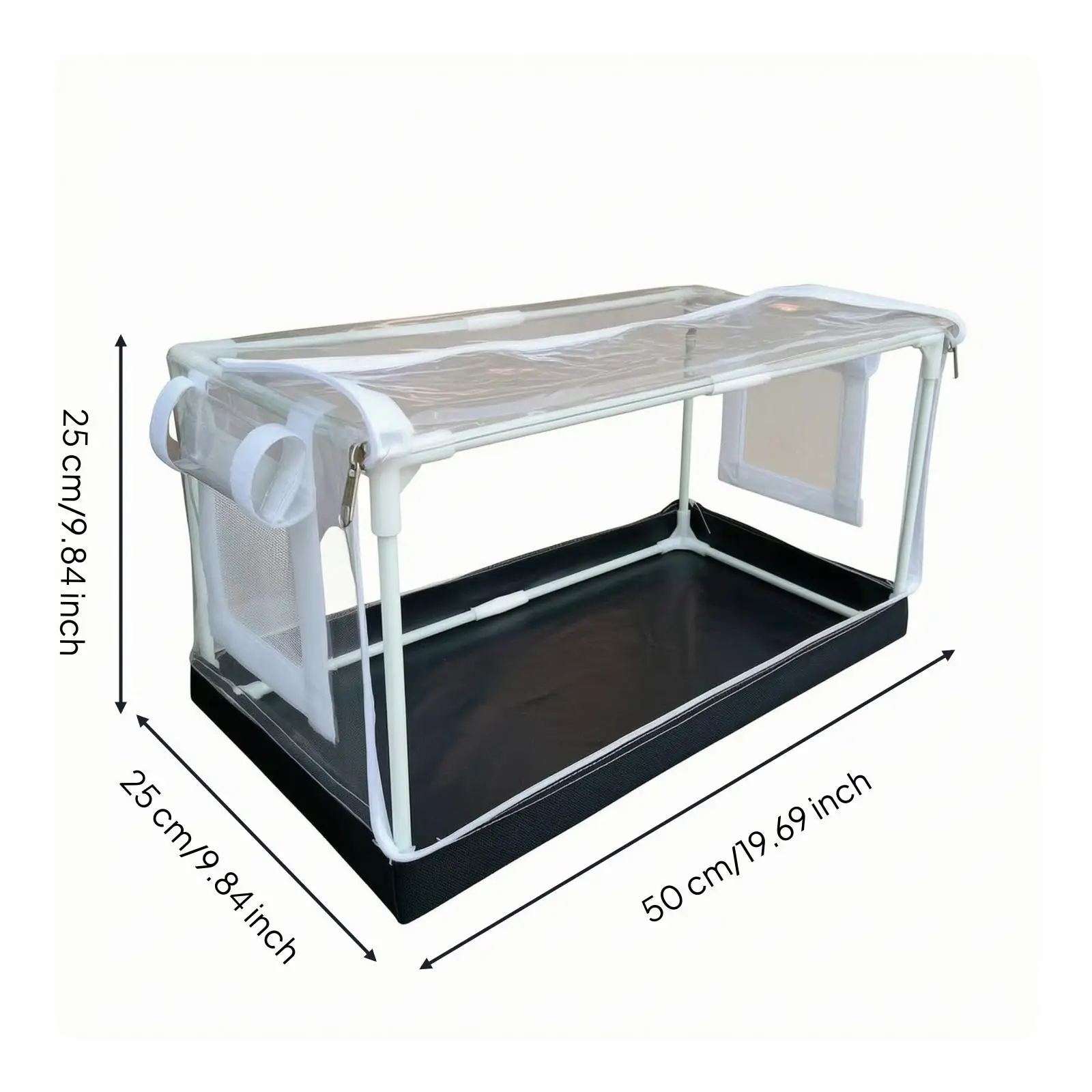 Lightweight Insulation Greenhouse for Outdoor Use with Transparent Cover and Foundation for Flower Protection