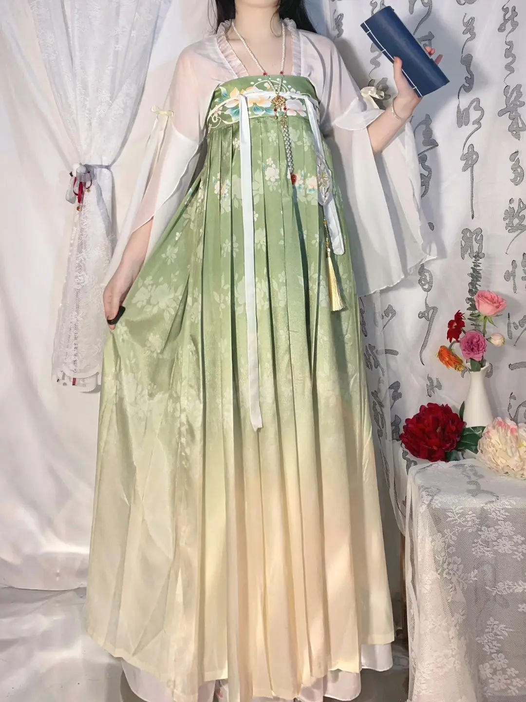 Elegant Hanfu Dresses Ancient Traditional Tang Dynasty Princess Stage Party Costumes Floral Print Fairy Sets Chinese Style Women
