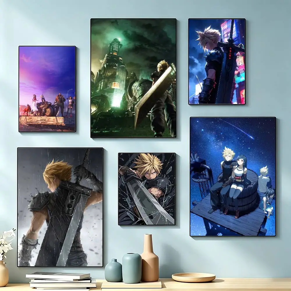 Videogames F-FINAL FANTASYs  Poster Waterproof Wall Art Sticker For Bar Living Room Vintage Decor High Quality Print Gift