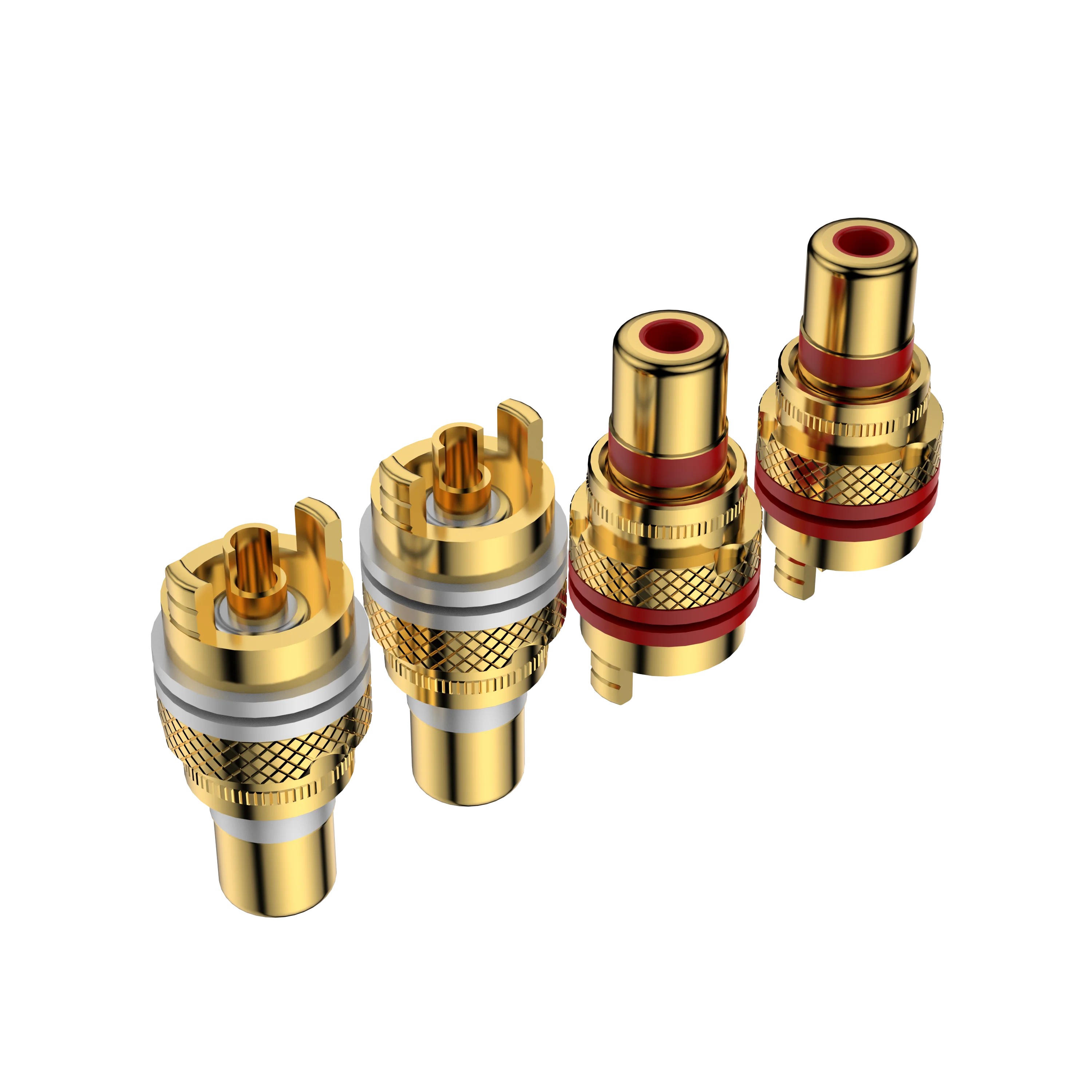 High End Pure Copper 24K Gold Plated RCA Female Jack Socket connector For Hifi Audio Video AMP Panel Chassis Mount Non-magnetic