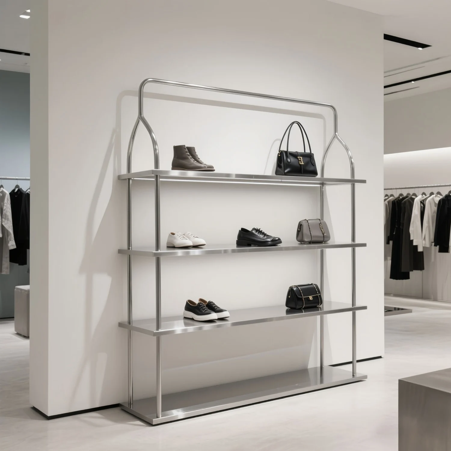 Clothing shoe display  floor-to-ceiling bag shoe store wrought iron multi-layer storage rack