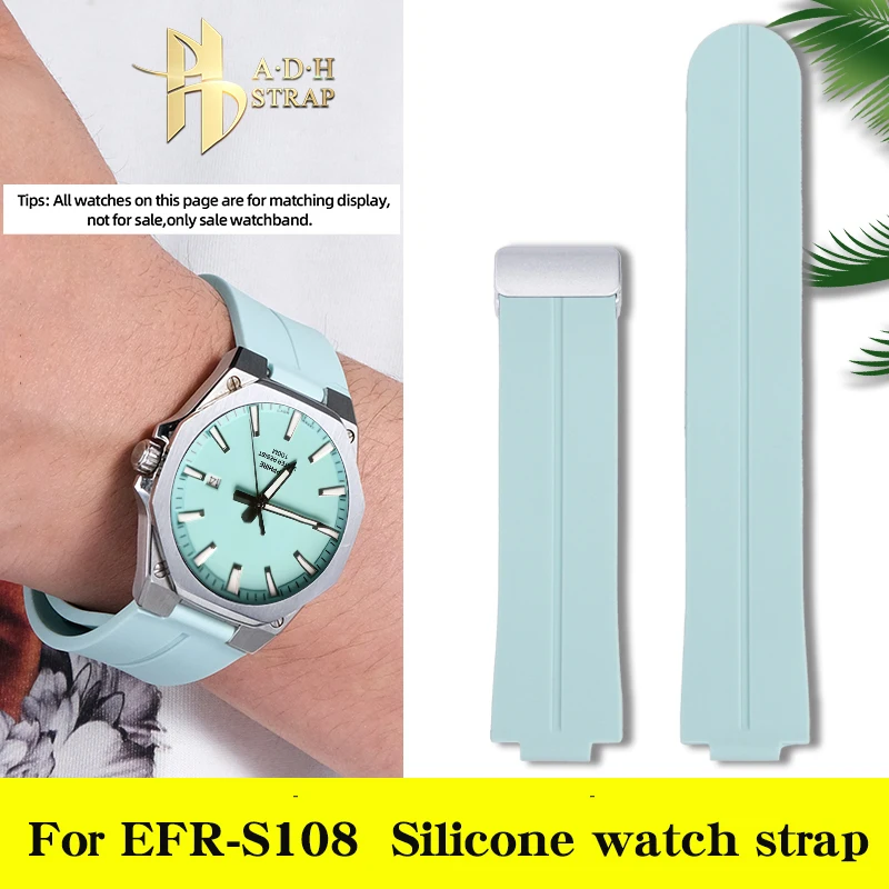 Waterproof Silicone Watch Strap Accessories For Casio Edifice Series EFR-S108 Rubber Watch Strap Magnetic Buckle Bracelet