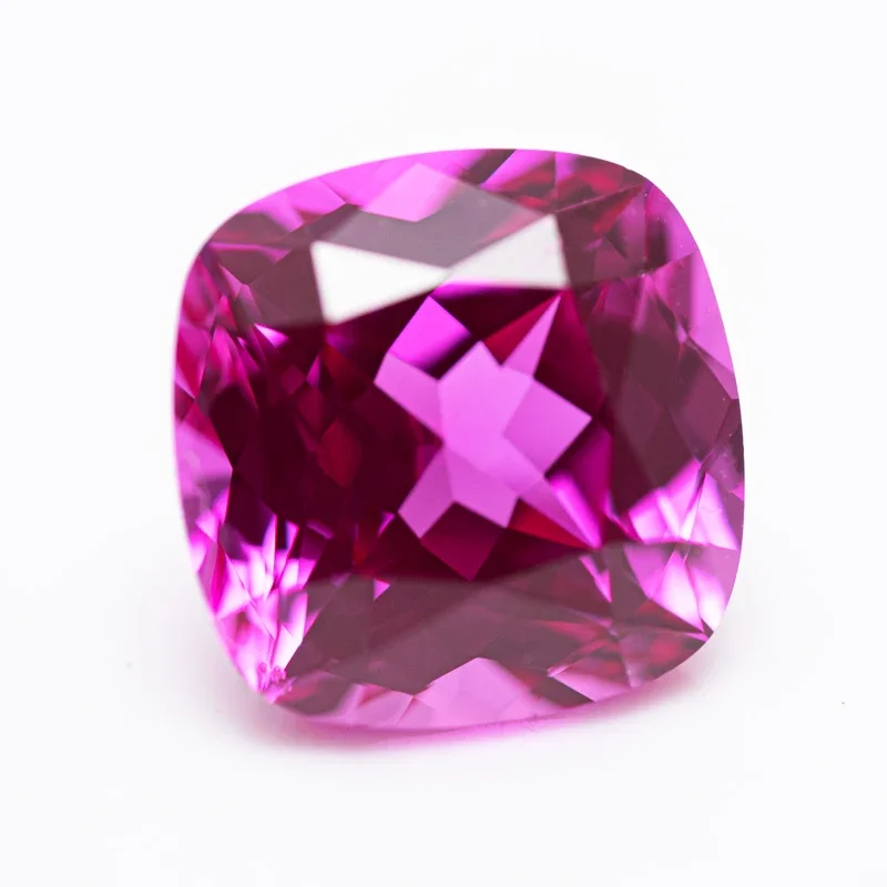 Top Lab Grown Sapphire Square Cushion Hot Pink VVS1 Selectable AGL Certificate for Charms Beads Diy Jewelry Making Materials