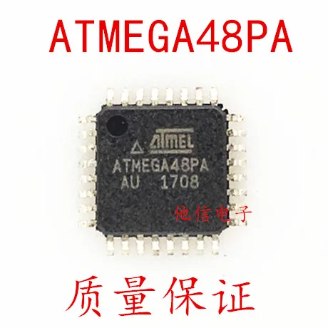 Free shipping    ATMEGA48PA-AU AVR/- 32-TQFP     10PCS