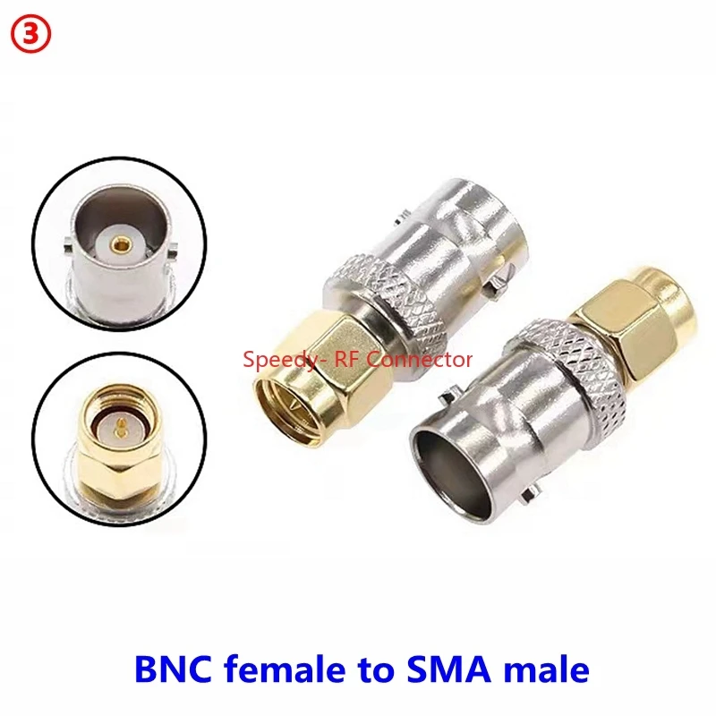 Прямой коннектор SMA-BNC Q9 папа-Мама, диск BNC-SMA для раций Motorola, адаптер Coax RF, латунь, быстрая доставка