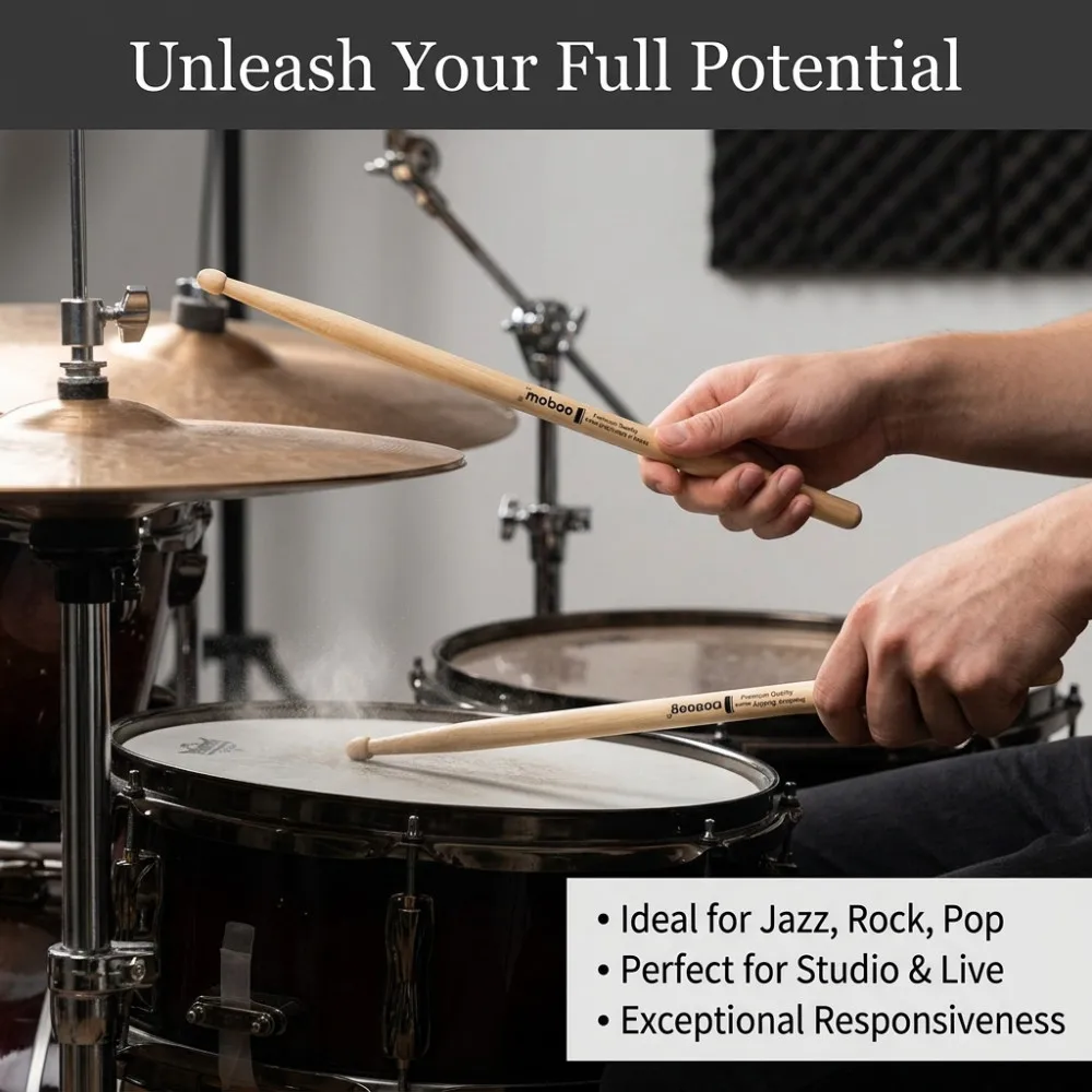 Professional Drums 5A 7A Walnut Drums for Jazz Rock Durable Musical Instrument, Walnut Grade Sound Penetration Drummer - view 5