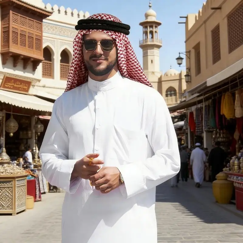 

39BB Lightweight Polyester Scarf for Men Women Unisex Traditional Middle Eastern Design Breathable Comfortable Easy Maintain