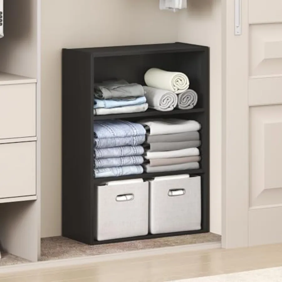 

Reed Closet Organizers and Storage 3-Tier Closet Organizer Open Shelf Closet Storage for Wardrobe Bedroom Living Room