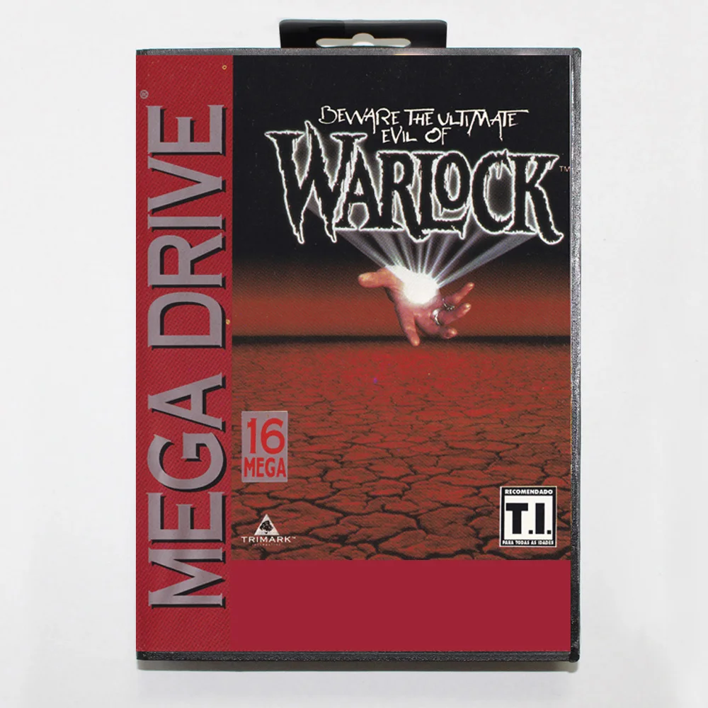 Nova chegada warlock md cartão de jogo 16 bits br capa para sega megadrive genesis cartucho console de videogame