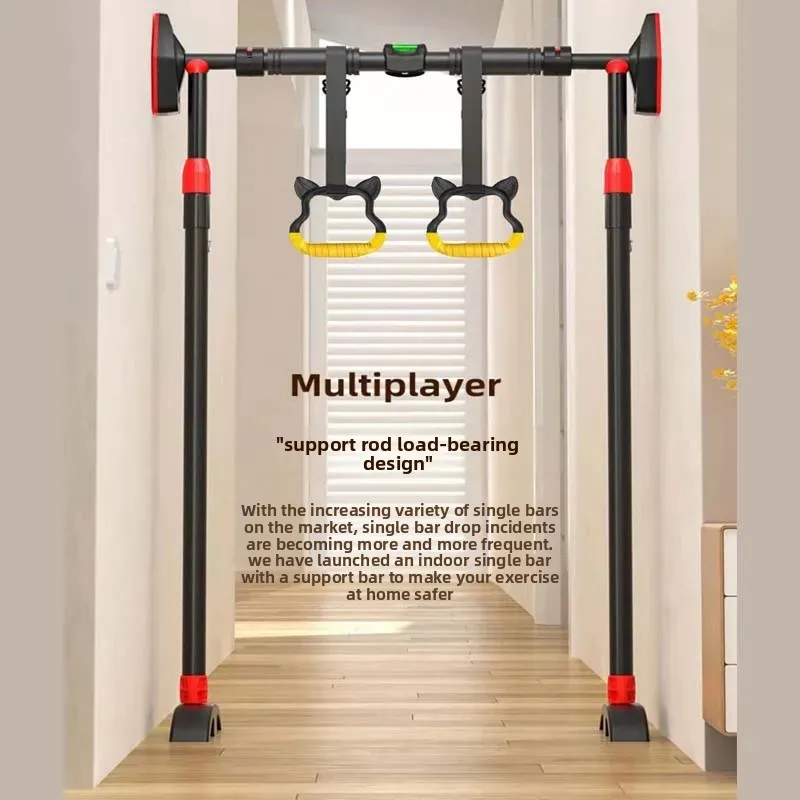No Drill Doorway Pull Up Bar with Suspension Rings, Indoor Door Mount Chin-Up Bar for Home Gym Training，Horizontal Bars，Fitness