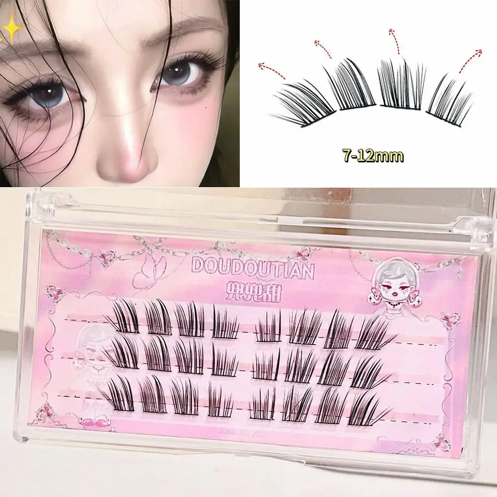 3/10 Pairs Fox Eye Cluster Lashes - Sexy Looking Individual Eyelash Volume Extensions Fluffy Effect False Strips, Segmented U0H6