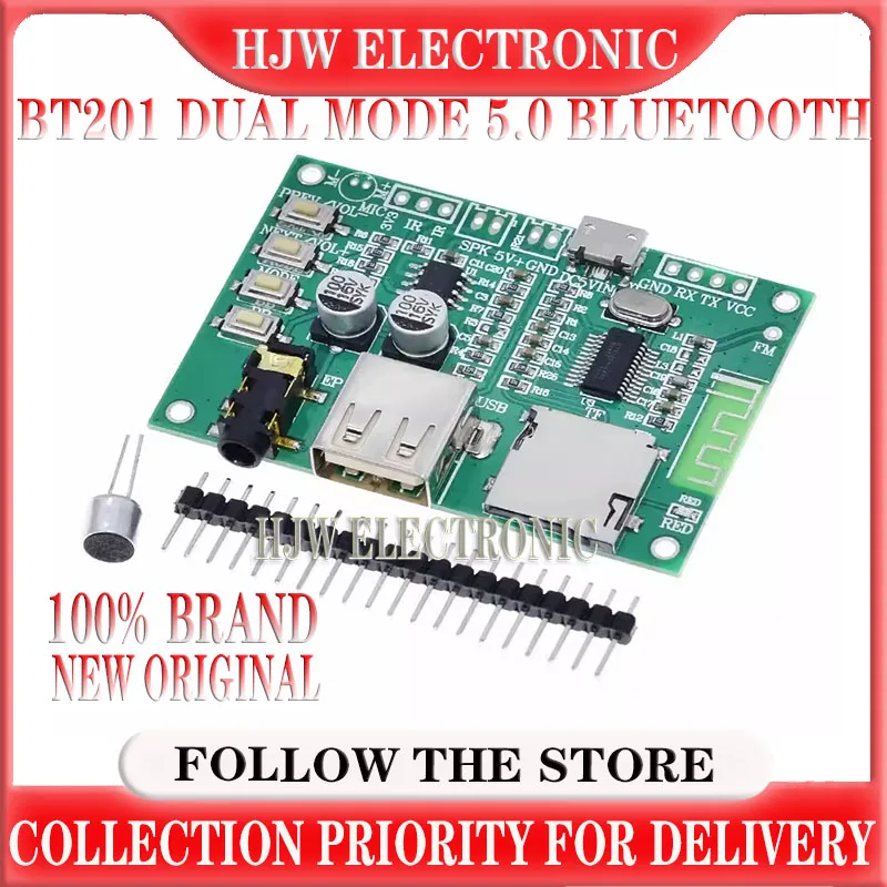 BT201 Dual Mode 5.0 Bluetooth Lossless Audio Power Amplifier Board Module Tf Card U Disk Ble Spp Serial Port Transparent Trans