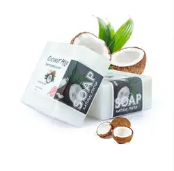 coconut soap Oil Bath Soap Soften Skin Facial Cleanser Handmade Milk Whitening Brighten Crystal Clear Foam Essential oil Soaps