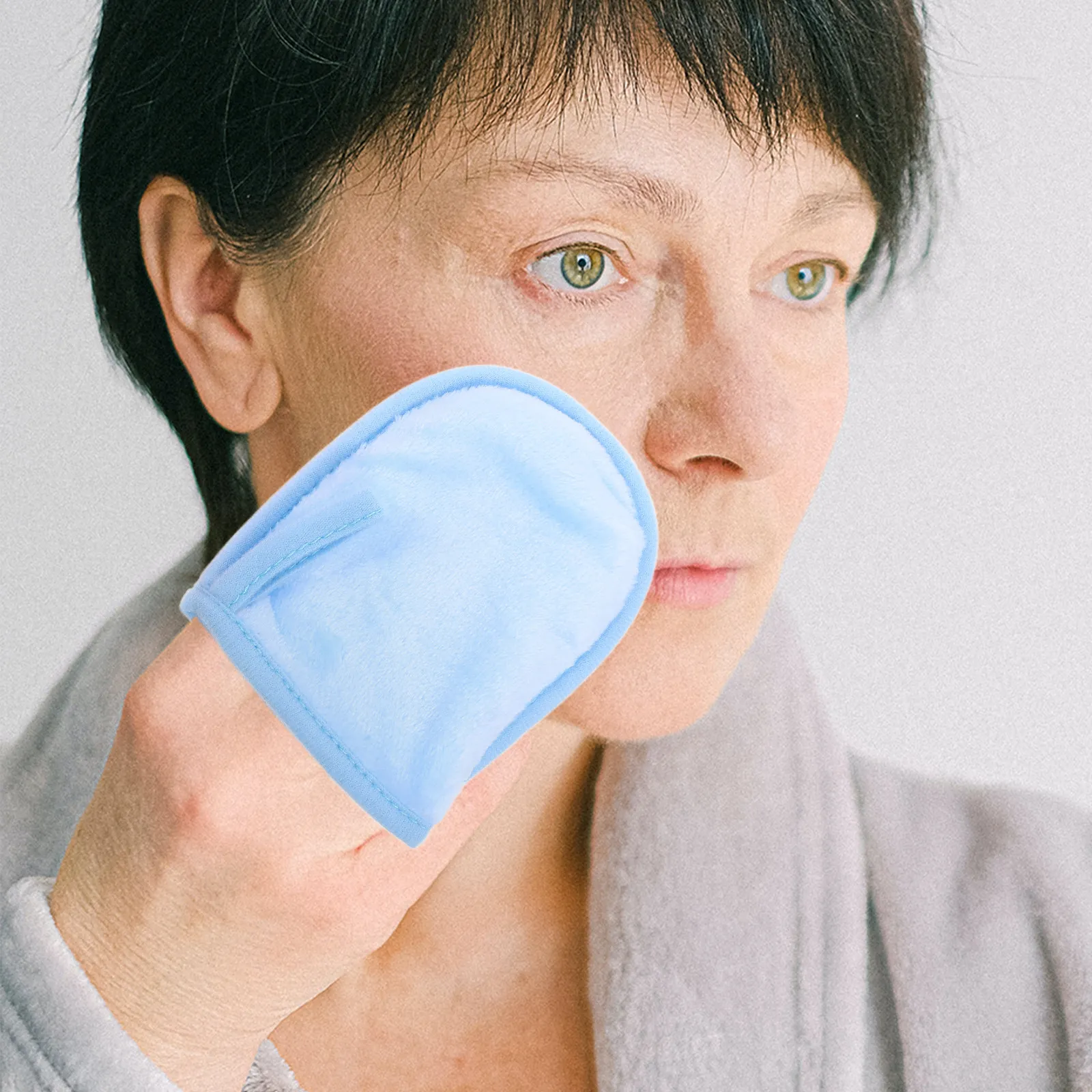 

2 шт. перчатки для очищения лица из мягкого длинноволокнистого хлопка, для снятия макияжа, для чувствительной кожи, глубокого очищения пор, для домашнего ухода за лицом