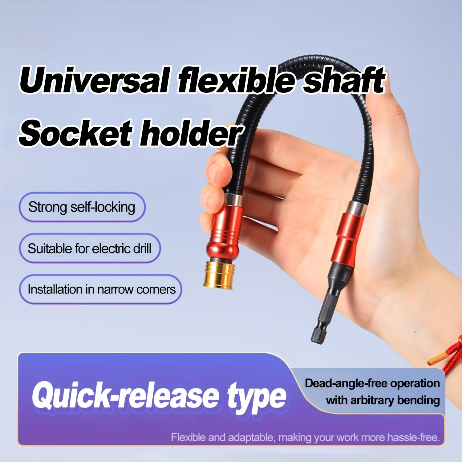 Suporte de extensão de broca de eixo flexível para broca elétrica, chave de fenda sextavada, haste de extensão de driver de eixo macio