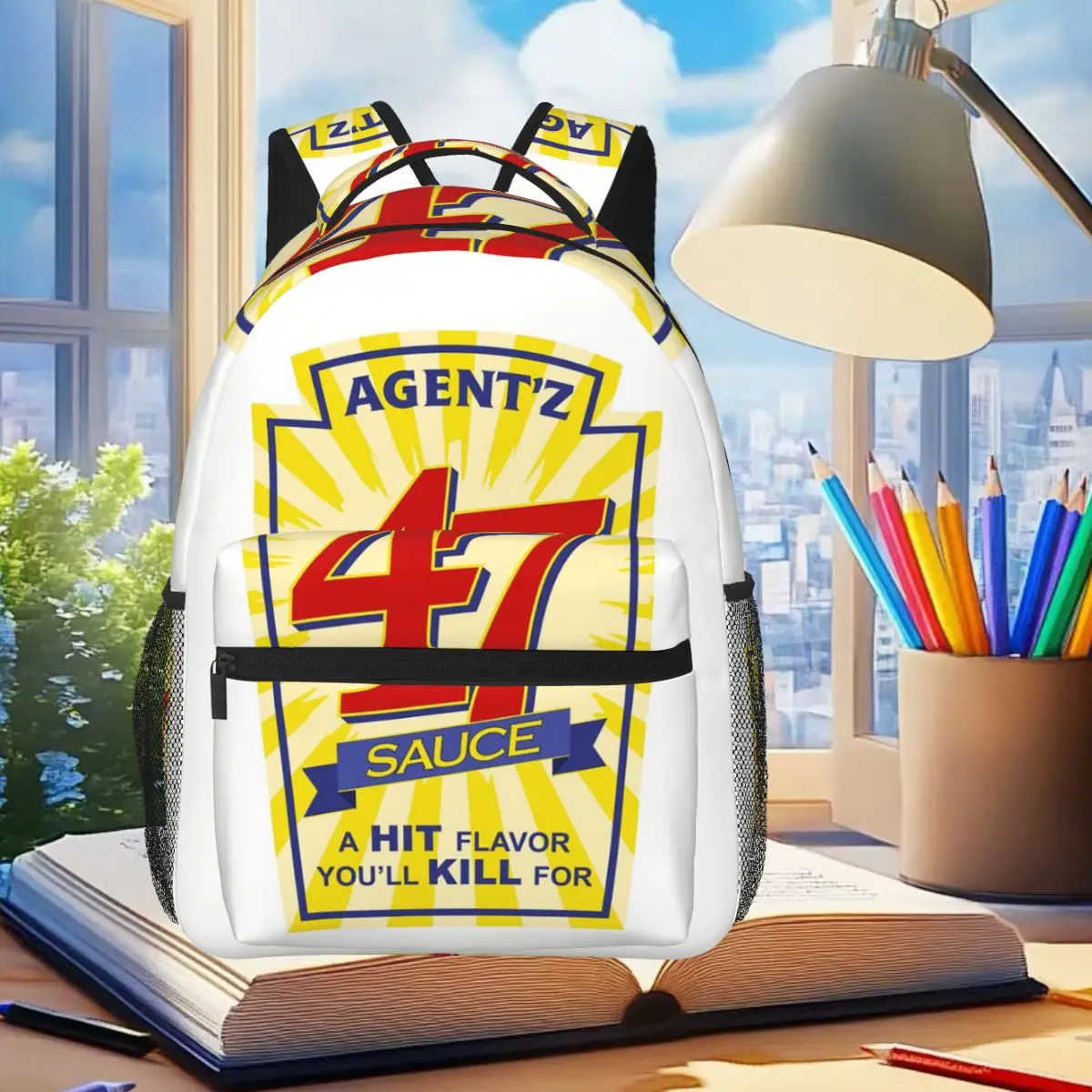 Game Hitman Logo Agent'z 47 Sauce Backpack Student Boys Girls BookBag Kids School Bag Computer Shoulder Bags for Men Women