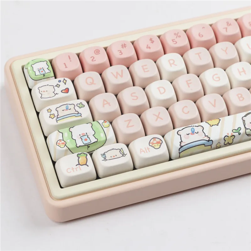 

140 Keys/Set PBT Pink Cute Pig Theme Keycaps for Mechanical Keyboard Keycap Custom MOA Profile MX Switch for GKM67 K500