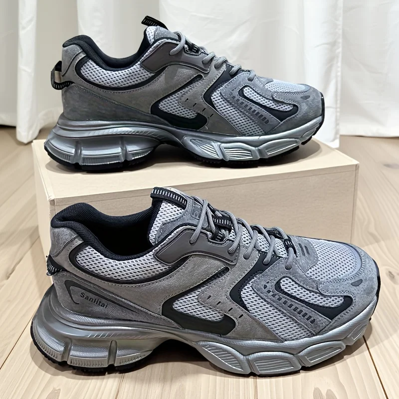 

Очень большая мужская обувь 45–50, весна 2026, новый стиль, спортивная обувь с широким носком — легкая и нескользящая, сетчатая вентиляция —