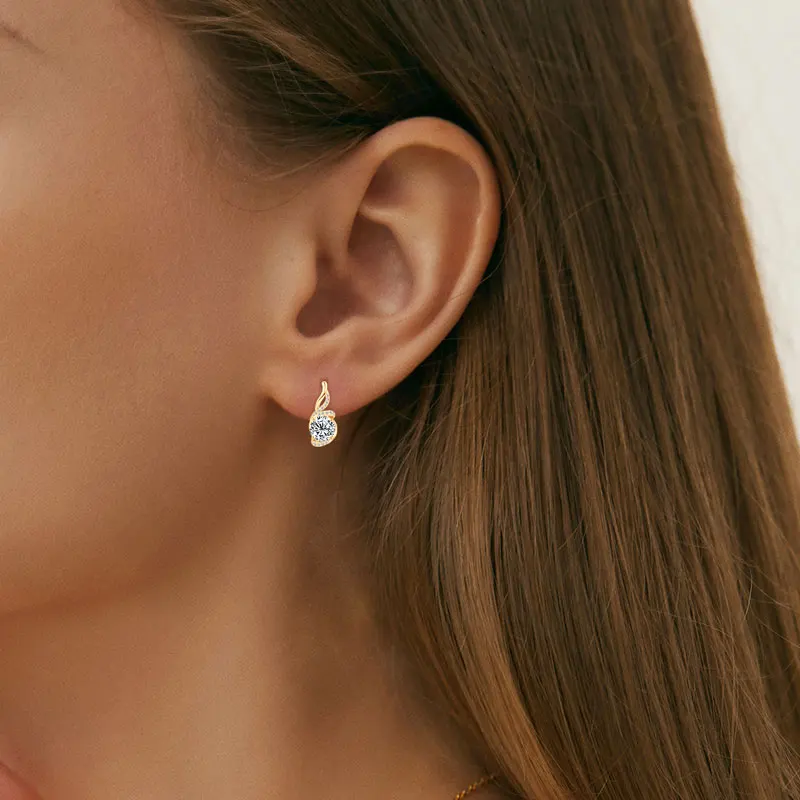 Ehhai Round Cut 2ct Moissanite U-Shaped Hoop Earrings for Women 925 Sterling Silver Huggie Earring Fine Jewelry Gifts Pendientes view 5