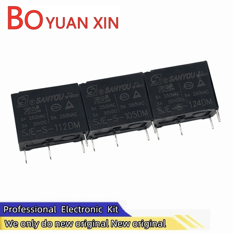 SJE-S-112DM 105DM 124DM SANYOU electromagnetic relay 4pin5A replace HF33F-012-HS3 5V 12V 24V Home appliance relays