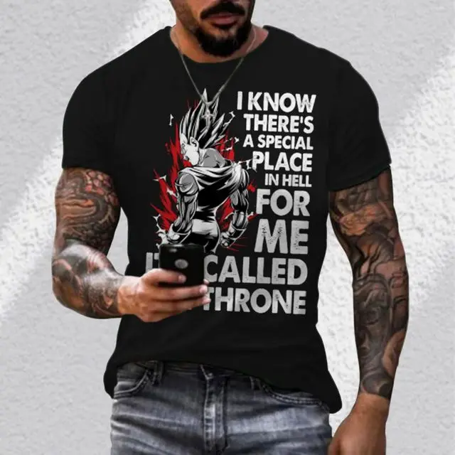 

Dragon Ball T-shirt Goku Super Saiyan Cosplay Oversize T Shirts Boys Kids Clothes Short Sleeve Black Breathable Jersey