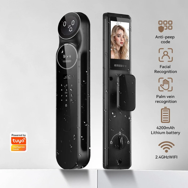 EGFirtor Smart Password Lock Face Intercom Tuya APP Remote Control  Automatic Fingerprint Electronic Door Lock