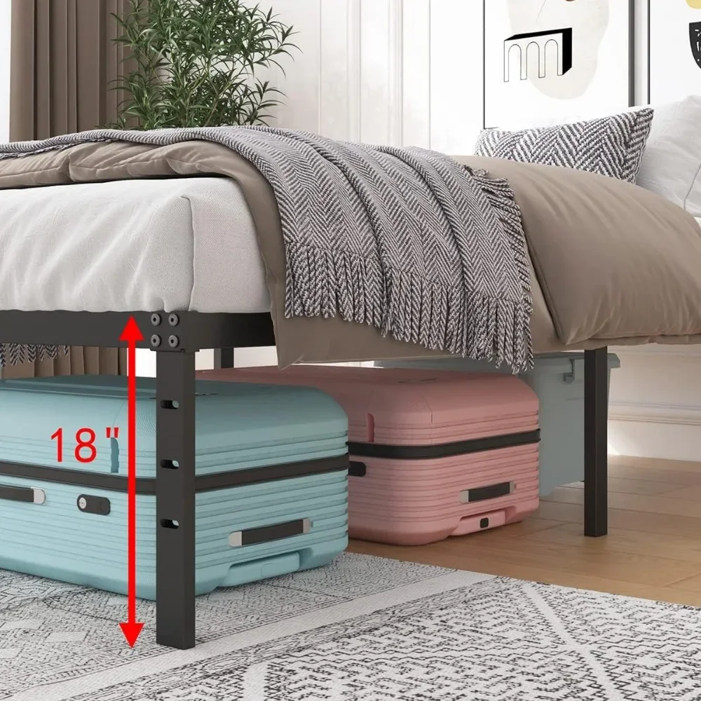 18 Inch Metal Bed Frame Queen Size , Easy Assembly Heavy Duty Noise Free Bedframes, No Box Spring Needed image 6