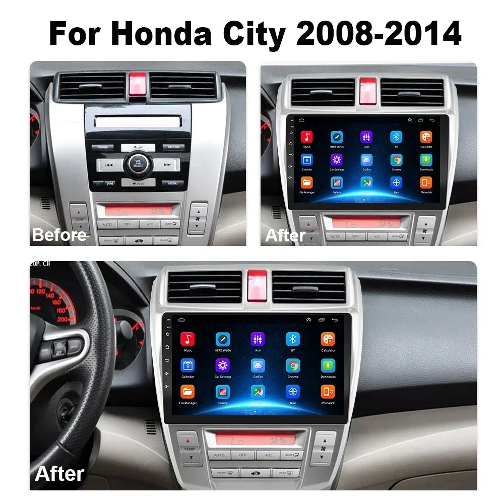 for Honda City 2008 2009 2010 2011 2012 - 2015 2016 2din Android Car Radio Carplay Multimedia Audio WiFi Video Carplay Autoradio