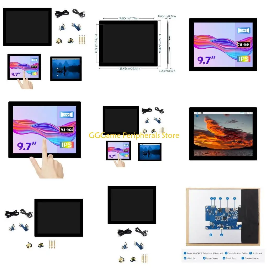 

U55B 9.7Inch Screen Monitor Vertical & Display for Touches Screen LCD Panel