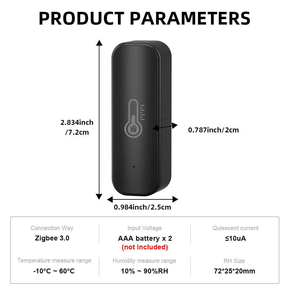 eWelink Smart Temperature and Humidity Sensor Home Environment Monitor APP control work with ZIgbee gateway