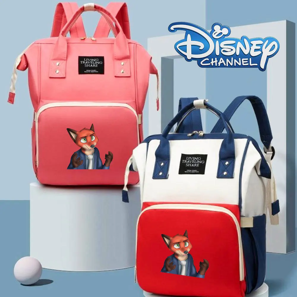 

Большой нейлоновый рюкзак Disney Zootopia для мам, легко чистящаяся сумка для подгузников для поездок и прогулок