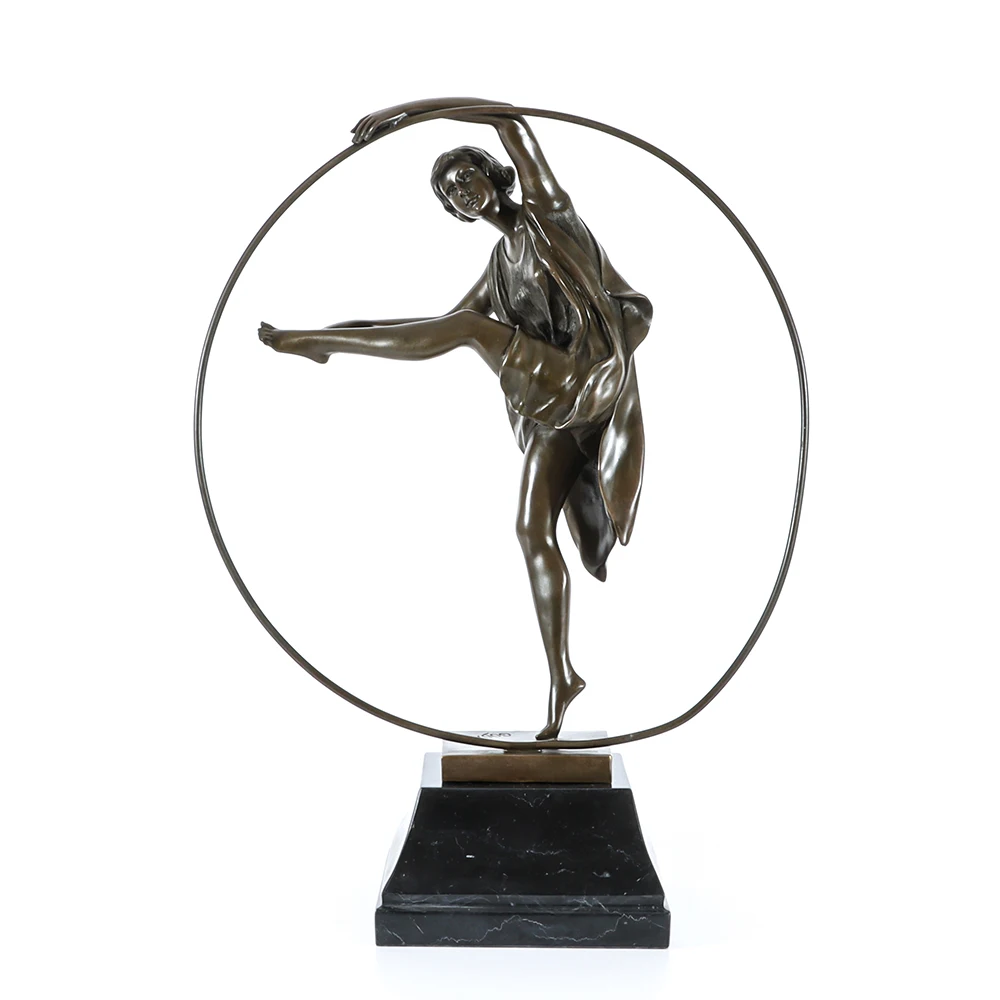 

Bronze Female Dancer Sculpture Woman Dancing Statue Art Copper Figurine Studio Clue Decor Gifts