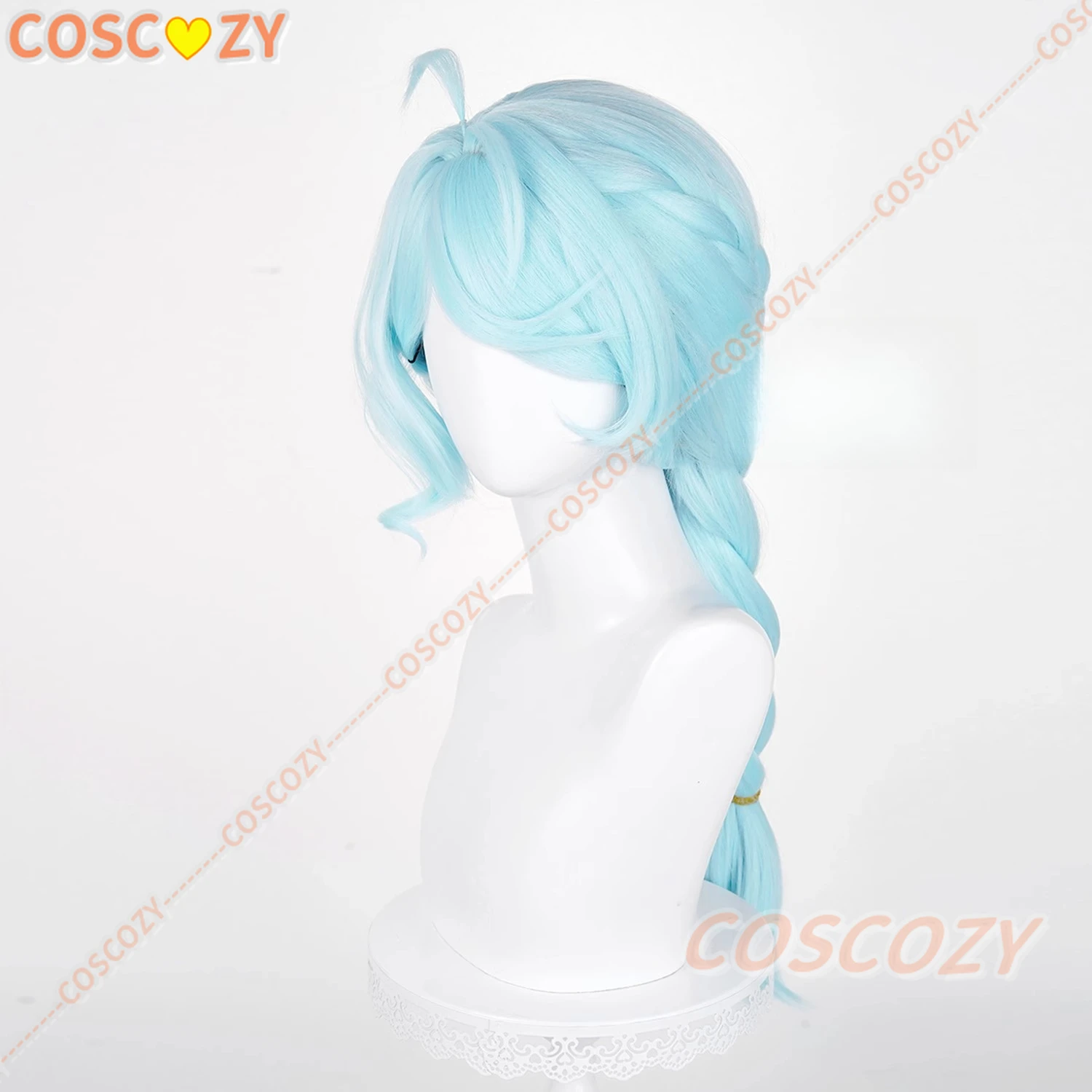 Semente cosplay peruca zenless zona zero obol esquadrão longo azul trança perucas de cabelo encaracolado para mulheres meninas carnaval role play peruca livre boné