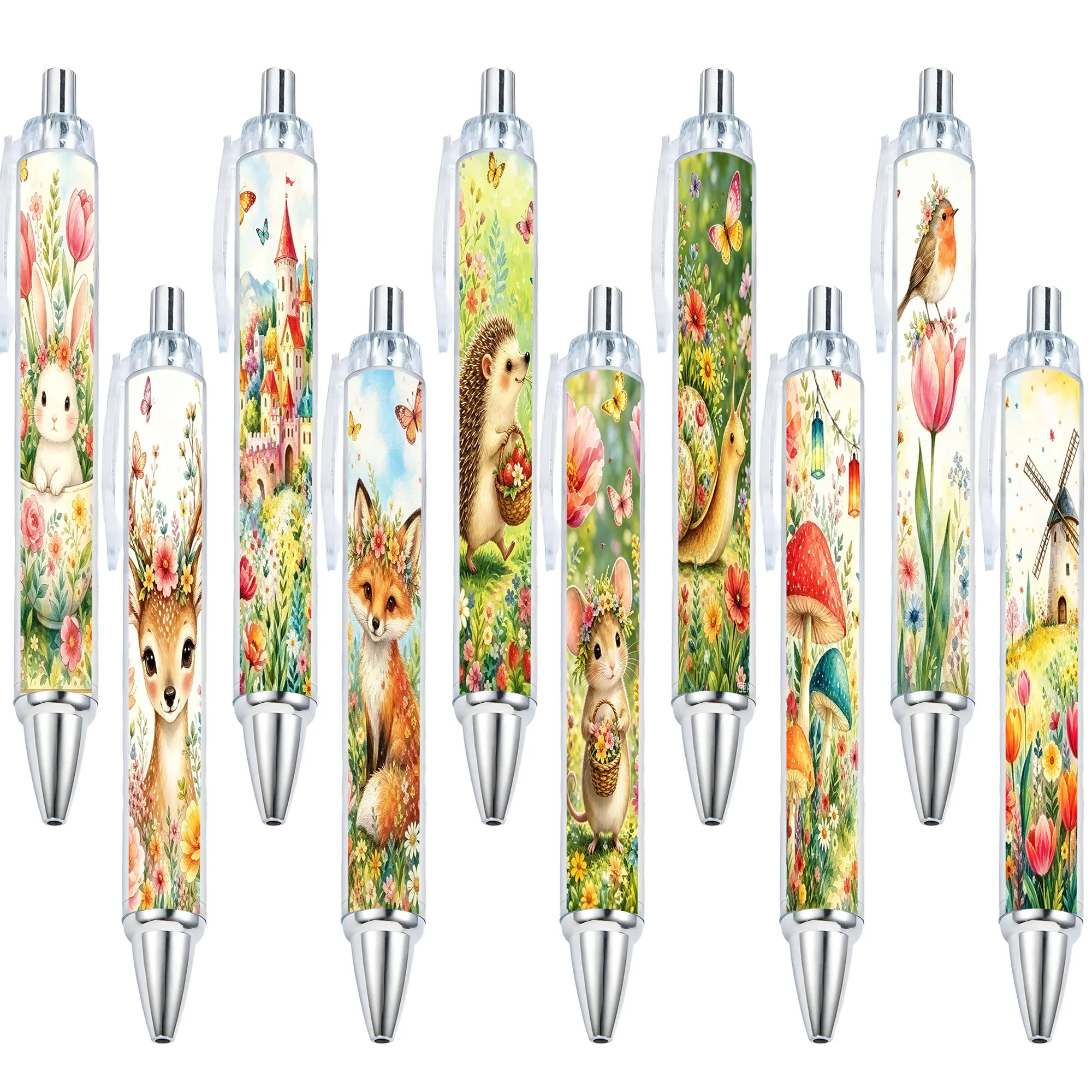 10-canetas-neutras-com-tema-de-animais-da-floresta-em-aquarela-canetas-para-estudantes-na-volta-as-aulas-canetas-de-presente