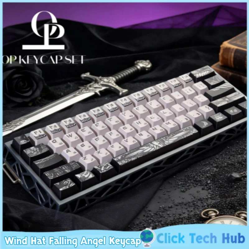Wind Hat Falling Angel Keycap Replica Cherry Pbt Ev63 Magic Guide Little Bee Mechanical Keyboard Magnetic Axis Keycap 87 Series