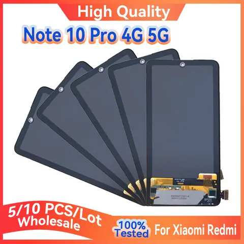 Wholesale Lot 5/10 For Xiaomi Redmi Note 10 Pro 4G Lcd Display Screen Touch Assembly Compatible With Redmi Note 10 Pro 5G