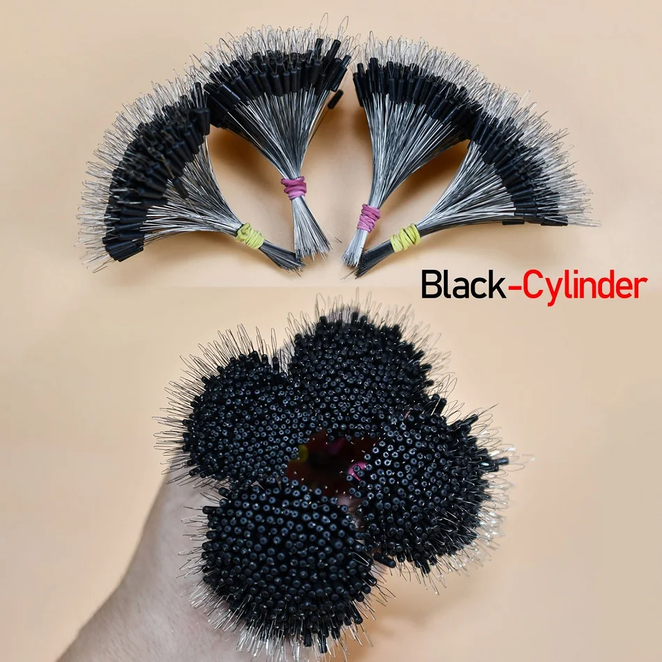 600 Stück /XS/S/M/L 4 Größen Schwarze Schwimmer Angelstopper Silikon-Platzbohnen Angelschnur-Zubehör – Detail 7