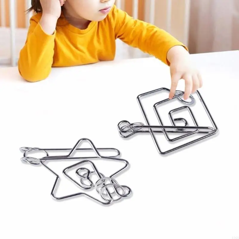 D5QA Fidgets Interlocked Puzzle IQ Teaser Stress Relief Toy Child Puzzle Set