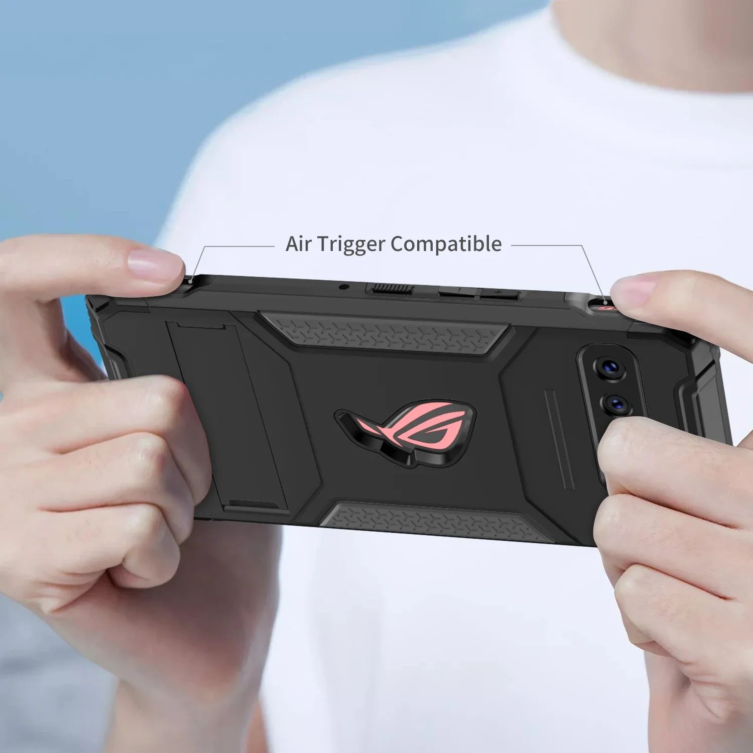 Armour Case for ASUS ROG Phone 3 Case Air Trigger Compatible with Kickstand and Dust Plug Military Grade Drop Protection