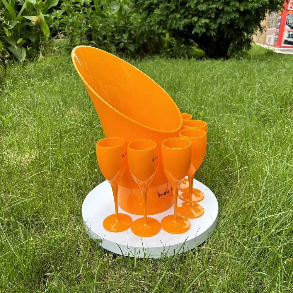 Champagne Ice Cooler calici Set Pink Orange acrilico Magnum secchiello per il ghiaccio Champagne 15 \