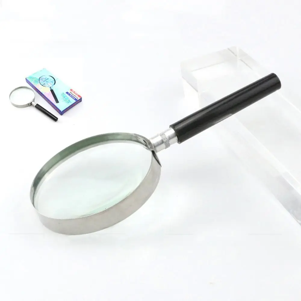 5X Reading Magnifiers Optical Glass HD Handheld Magnifier Professional Science Nature Exploration Magnifying Glass