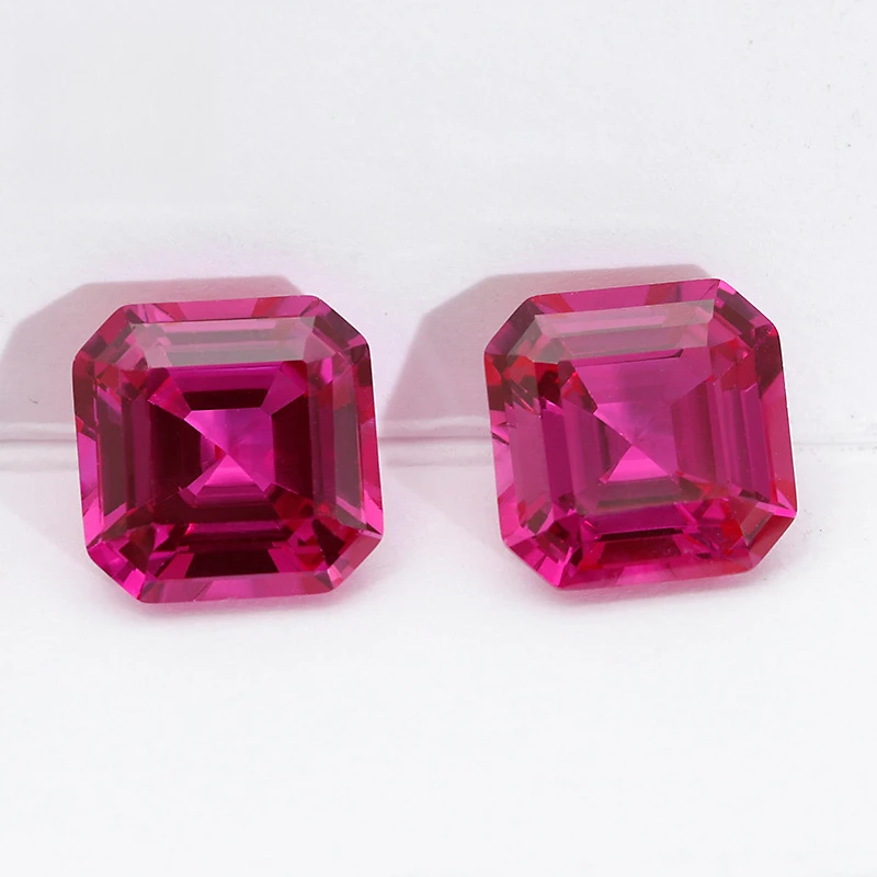 Hot Pink Sapphire Asscher Cut Flame Fusion AGL Certified Loose Gemstones For Jewelry Making